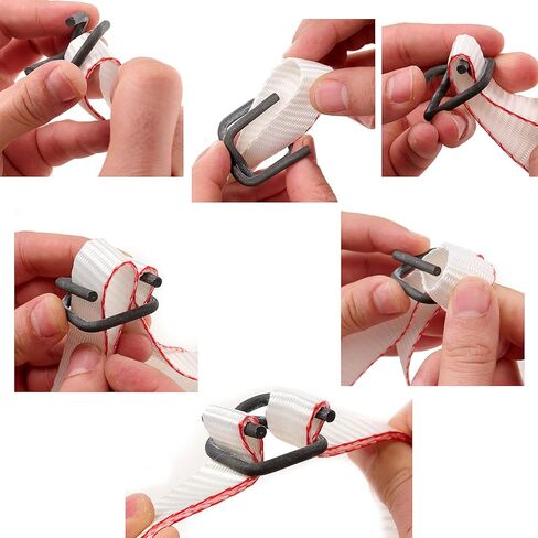 ESK Packaging® مشبك ربط 3/4 بوصة - أبازيم سلكية مطلية بالفوسفات ذاتية الغلق وقابلة لإعادة الاستخدام لربط الحبل، مشبك معدني 100/علبة in Kuwait