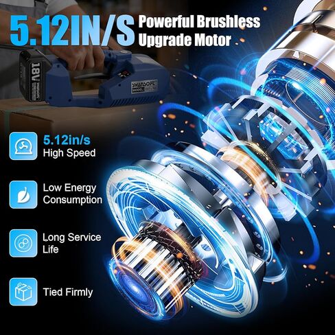 SWANSOFT Electric Strapping Tool with 2 * 18V 5Ah, Electric Strapping Machine for 0.51" - 0.63" PP PET Straps Banding Strapping Tool for Packaging Box Pallet in Kuwait