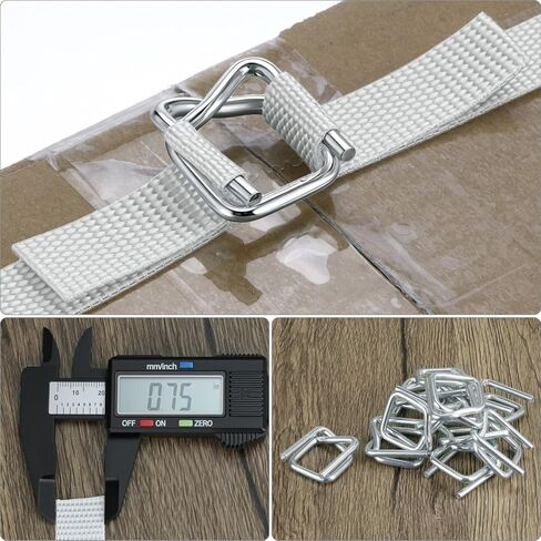 QWORK Woven Cord Strapping Kit - 3/4" x 330' Heavy Duty Polyethylene Braided Rope Strap Roll with 50 Metal Wire Buckles, 2200 lbs Break Strength, for Securing Heavyweight Loads in Saudi Arabia
