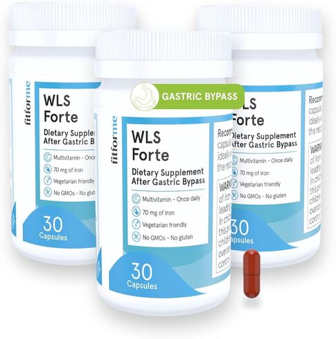 FitForMe Bariatric Multivitamin with Iron, Tailored for Gastric Bypass Surgery – One-a-Day Capsule, 30-Day Supply, Easy-to-Swallow WLS Forte Capsule, Scientifically Formulated – for Men & Women in Saudi Arabia