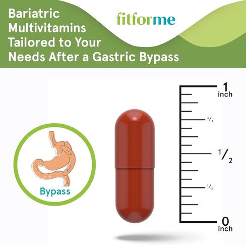 FitForMe Bariatric Multivitamin with Iron, Tailored for Gastric Bypass Surgery – One-a-Day Capsule, 30-Day Supply, Easy-to-Swallow WLS Forte Capsule, Scientifically Formulated – for Men & Women in Saudi Arabia