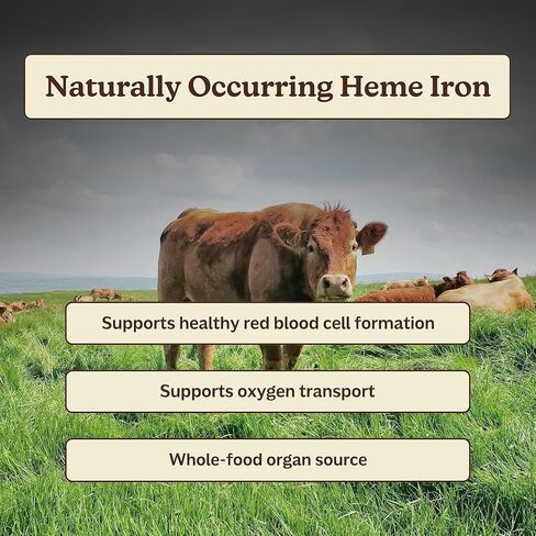 MK Supplements IRONCLAD | Beef Spleen & Bison Heart Capsules | ~58% DV Heme Iron + CoQ10 | No GI Distress | Freeze-Dried | 150 Capsules in Kuwait