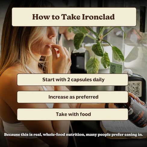 MK Supplements IRONCLAD | Beef Spleen & Bison Heart Capsules | ~58% DV Heme Iron + CoQ10 | No GI Distress | Freeze-Dried | 150 Capsules in Kuwait