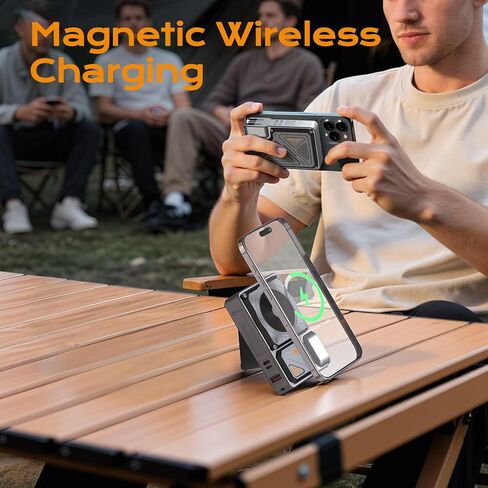 P07 Magnetic Power Bank Charger 10000mah Charger ، 6 في 1 ضفة طاقة لاسلكية صغيرة مع قابس AC قابل للطي ، شحن سريع ، كابل مدمج (منفذ USB-C ومنفذ Lightning) لـ iPhone و Samsung و Andriod in Kuwait