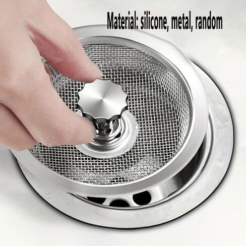 2-Pack Heavy Duty Stainless Steel Kitchen Sink Strainer with Handle and Stopper - 304 Material Phthalate-Free Drain Filter for Home and Restaurant Sinks (Easy Installation) in Saudi Arabia