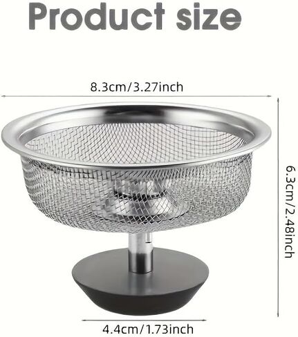 2-Pack Heavy Duty Stainless Steel Kitchen Sink Strainer with Handle and Stopper - 304 Material Phthalate-Free Drain Filter for Home and Restaurant Sinks (Easy Installation) in Saudi Arabia