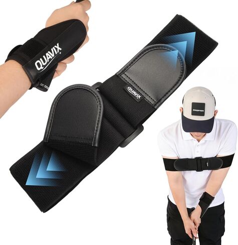 مجموعة مدرب جولف سوينغ - مدرب المعصم وحزام الذراع للمساعدة في تدريب الجولف على ممارسة التأرجح، مساعد تدريب المعصم قابل للتعديل وشريط توصيل الذراع للاعبي الجولف المبتدئين والمتوسطين in Kuwait