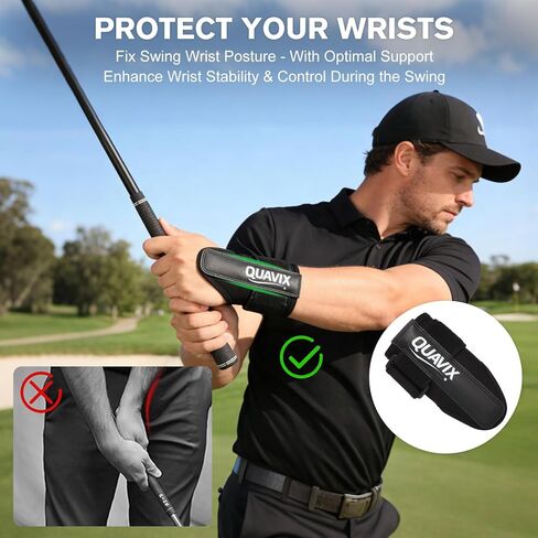 مجموعة مدرب جولف سوينغ - مدرب المعصم وحزام الذراع للمساعدة في تدريب الجولف على ممارسة التأرجح، مساعد تدريب المعصم قابل للتعديل وشريط توصيل الذراع للاعبي الجولف المبتدئين والمتوسطين in Kuwait
