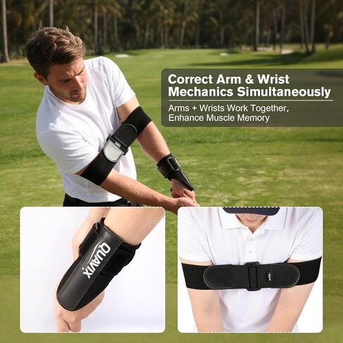 مجموعة مدرب جولف سوينغ - مدرب المعصم وحزام الذراع للمساعدة في تدريب الجولف على ممارسة التأرجح، مساعد تدريب المعصم قابل للتعديل وشريط توصيل الذراع للاعبي الجولف المبتدئين والمتوسطين in Kuwait