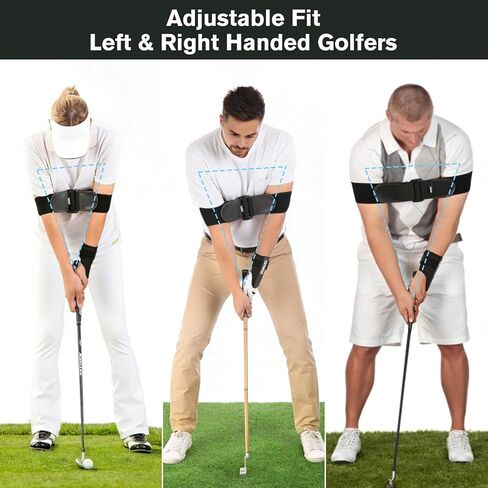 مجموعة مدرب جولف سوينغ - مدرب المعصم وحزام الذراع للمساعدة في تدريب الجولف على ممارسة التأرجح، مساعد تدريب المعصم قابل للتعديل وشريط توصيل الذراع للاعبي الجولف المبتدئين والمتوسطين in Kuwait