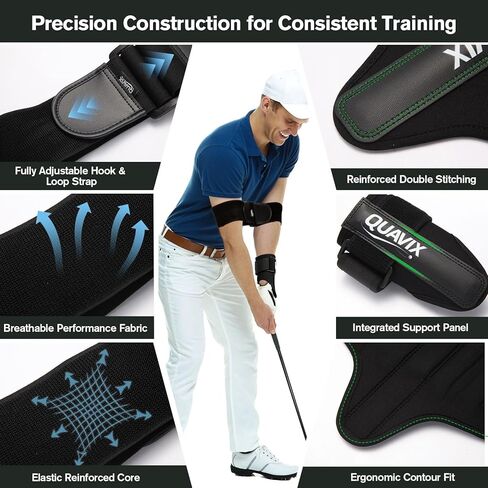 مجموعة مدرب جولف سوينغ - مدرب المعصم وحزام الذراع للمساعدة في تدريب الجولف على ممارسة التأرجح، مساعد تدريب المعصم قابل للتعديل وشريط توصيل الذراع للاعبي الجولف المبتدئين والمتوسطين in Kuwait
