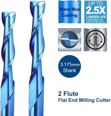 CNC Spiral Router Bits 3.175/4/6/8/10/12mm Shank 2 Flute CNC Router Bit Solid Carbide End Mill for Wood Cut Carving in Saudi Arabia