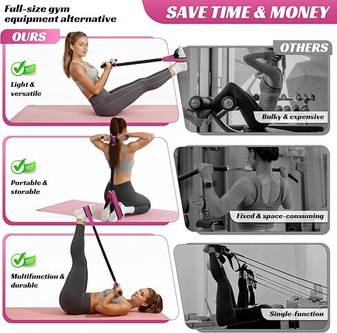 حزام مقاومة دواسات متعدد الوظائف مطور من HOXWC مع مقبض، أشرطة مقاومة سميكة 50 رطلاً للعضلات الأساسية/ABS، الذراع، الخصر، البطن، تمرين الساق، معدات تمارين الجلوس المحمولة للنساء in Kuwait
