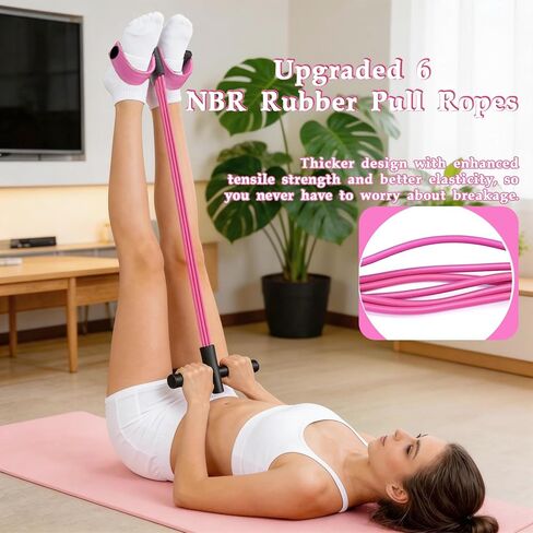 Pedal Resistance Bands with Handles, New Model 6 Tube Resistance Foot Pedal, Multifunctional Rubber Resistance Bands, Suitable for Waist, Arms, Abdomen, and Legs in Saudi Arabia
