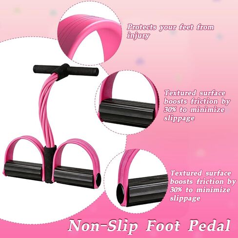 Pedal Resistance Bands with Handles, New Model 6 Tube Resistance Foot Pedal, Multifunctional Rubber Resistance Bands, Suitable for Waist, Arms, Abdomen, and Legs in Saudi Arabia