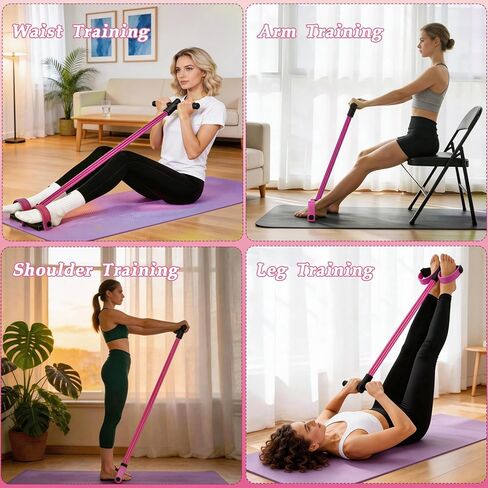 Pedal Resistance Bands with Handles, New Model 6 Tube Resistance Foot Pedal, Multifunctional Rubber Resistance Bands, Suitable for Waist, Arms, Abdomen, and Legs in Saudi Arabia