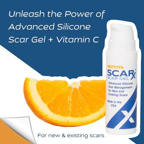 Scarx - Advanced Silicone Scar Gel With Vitamin C - Scar Reduction Topical For Hypertrophic Scars & Keloids After Surgery, Burns, Injuries - Prevent New Scars - Fade Old Scarring - 0.5oz (15g) Bottle in Saudi Arabia