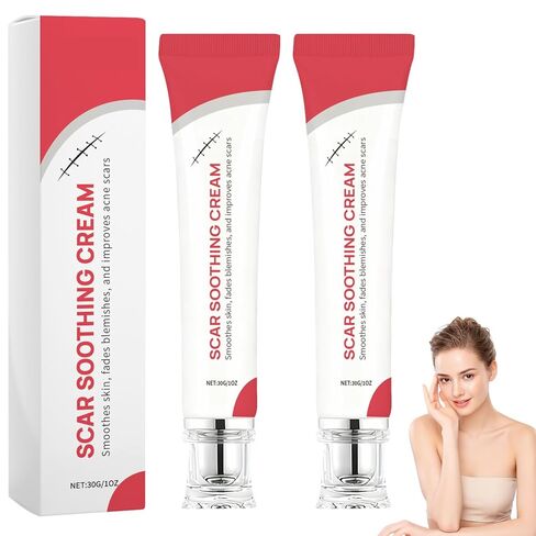 2PCS Scar Soothing Cream & Smoothing Cream for Scars, Gentle Care for Sensitive Skin, Helps Improve Appearance of Scars, Lightweight Non-Greasy Formula for Marks & Uneven Texture in Saudi Arabia