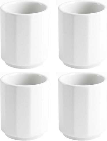 4Packs Ceramic Toothpick Dispenser without Lid Porcelain Toothpick Holder White Octagonal Toothpick Cup Small Table Organizer for Kitchen, Dining Table, or Coffee Bar in Kuwait