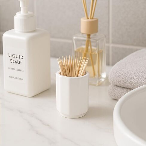 4Packs Ceramic Toothpick Dispenser without Lid Porcelain Toothpick Holder White Octagonal Toothpick Cup Small Table Organizer for Kitchen, Dining Table, or Coffee Bar in Kuwait