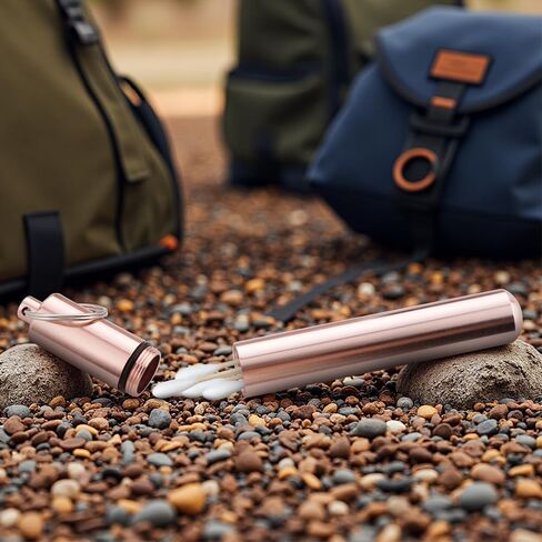 4 Pack 5 Inch Metal Tube, Waterproof Storage Tube, with Cleaning Brush Aluminum Metal Storage Container Storage Tube Holder, Portable Toothpick Holder for Travel Outdoors Portable Fit in Pocket Purse in Kuwait