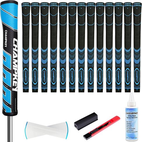 CHAMPKEY Soft Rubber Golf Grips 13 Pack with Putter Grip and Full Repair Kits - 3 In 1 Golf Club Grips Set - The Ideal Choice for Golfer in Saudi Arabia