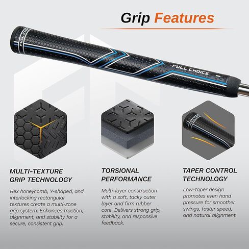 3 Pack Oversized Golf Grips with 5 Grip Tapes – Non-Slip PU Surface Golf Club Grip Replacement Kit, High Traction Rubber Grip for Driver Irons Hybrids Wedges in Kuwait