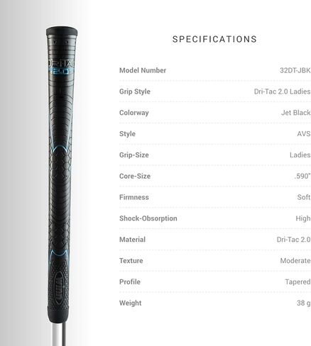 Winn Golf Dri-Tac 2.0 Undersize -1/32" Golf Club Grips for Ladies and Men, Shock Absorption, AVS Technology, Optimal Hand Alignment in Saudi Arabia