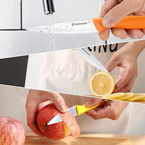 Magiware Paring Knife, 8PCS Paring Knife Set with Cover, Small Kitchen Vegetable Fruit Knives, 3.5 Inch Ultra Sharp PP Handle in Saudi Arabia