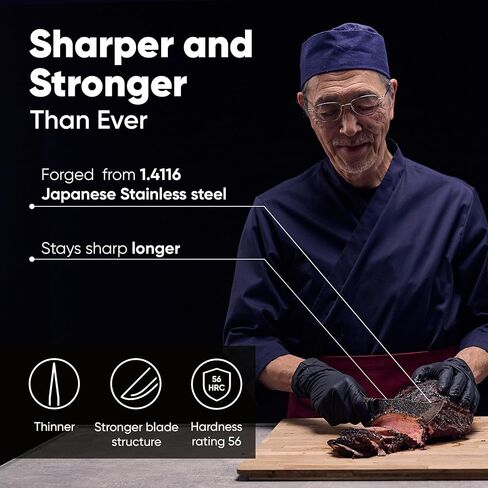 ماتساتو أوسورين سكين الشيف 6.3 بوصة - سكين مطبخ ياباني من الفولاذ المقاوم للصدأ، سكين الشيف الاحترافي للطهي، سكين قطع اللحوم، سكين التقطيع، سكاكين المطبخ الحادة للطهي وإعداد الطعام in Kuwait