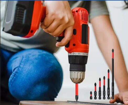 6PCS 6-Piece Magnetic Anti-Slip S2 Steel Phillips Drill Bit Set for Wood Metal Plastic Fast Driving for Home DIY Workshop, Black in Saudi Arabia