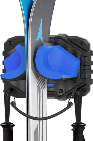 Ski & Snowboard Wall Mount, Fits Most Skis & Snowboards, Anti-Scratch & Non-Slip, Secure Hold Up to 25 lbs, Easy Install, Ski Holder with Pole Hooks, Space-Saving Garage Storage Ski Hanger, 1 Pack in Saudi Arabia