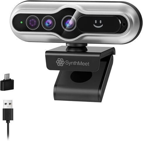 Windows Hello Webcam ، 2K 30fps ، 5MP 84 ° FOV USB CAM مع ميكروفون تقليص الضوضاء ، غطاء خصوصية مقفل ، ومضمّن ، توافق واسع ، التوافق الواسع للاجتماعات الشخصية ، مكالمات الفيديو in Kuwait