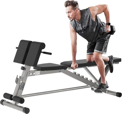 Adjustable Weight Bench with Preacher Curl and Hyper Back Extension, Roman Chair for Full Body Home Gym Workout in Saudi Arabia