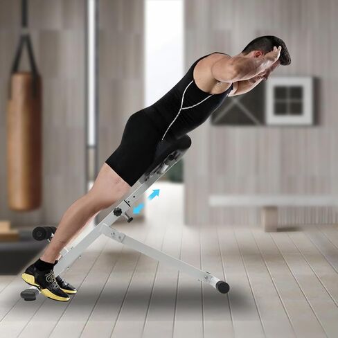 كرسي روماني، مقعد مفرط التمدد قابل للتعديل متعدد الوظائف، معدات تمرين شديدة التحمل لتمرين الجسم بالكامل الكل في واحد، سعة 265 رطلاً in Kuwait