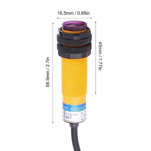 10PCS Infrared Diffuse Photoelectric Switch, E3F-DS30C4 M18 Proximity Switch, Optical Three Lines NPN NO (Normally Open) 30 cm Detection Distance10-30VDC Obstacle Avoidance Sensor Module in Saudi Arabia