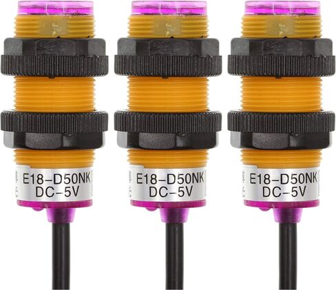 3 قطعة E18-D50NK تيار مستمر 5 فولت منتشر نوع انعطاف الأشعة تحت الحمراء تجنب العوائق الاستشعار الكهروضوئية التبديل تيار مستمر NPN مفتوحة عادة in Saudi Arabia