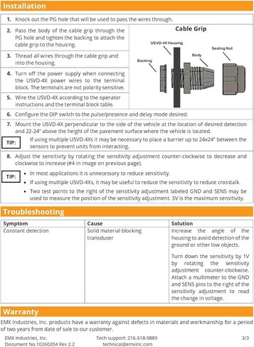 EMX USVD-4X Ultrasonic Vehicle Detector 12-24VAC VDC TPA Technology Form C Relay in Saudi Arabia