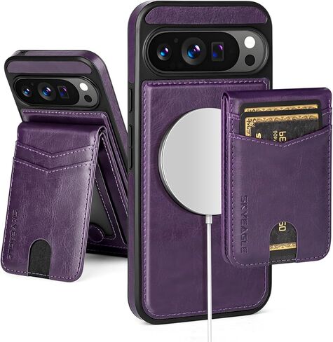 Compatible with Magsafe 2 in 1 Detachable Google Pixel 10 5G Wallet Case with Card Holder Women Men,Magnetic PU Leather RFID Blocking Flip Kickstand Credit Slots,for Pixel 10 Pro 6.3",Brown in Kuwait