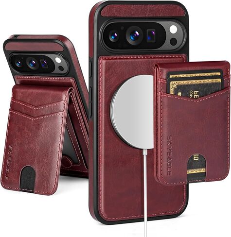 Compatible with Magsafe 2 in 1 Detachable Google Pixel 10 5G Wallet Case with Card Holder Women Men,Magnetic PU Leather RFID Blocking Flip Kickstand Credit Slots,for Pixel 10 Pro 6.3",Brown in Kuwait
