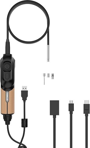 THINKCAR TES102 كاميرا المنظار مع الضوء، 0.21 بوصة HD Borescope مع 6 مصابيح LED قابلة للتعديل، IP67 كاميرا ثعبان شبه صلبة مقاومة للماء، بنقرة واحدة لقطة التفتيش Borescope in Kuwait