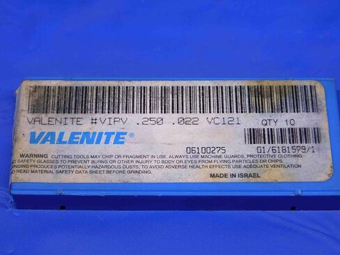 M & J Tooling LLC 13pcs New VALENITE VIPN .250 .022 VC 121 Carbide Grooving Inserts INDEXABLE - BR5054RDT in Saudi Arabia