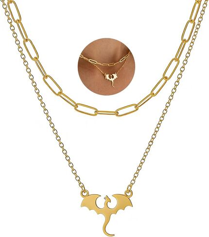 قلادة ميرش الرابعة 4th Merchandise Dragon Gold Nnedlaces for Women Excalies Book Book Gifts in Kuwait
