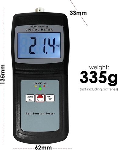مقياس شد الحزام الرقمي، جهاز قياس شد الحزام مع إنذار الصوت والضوء، أقصى عرض للحزام 36 مم ويقيس 0-77 كجم / 0-120 رطل / 0-750 نيوتن، تحويل 4 وحدات للأحزمة المتزامنة in Kuwait