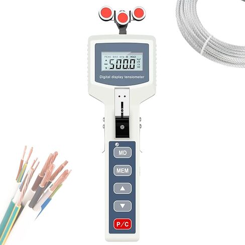 Handheld Digital Cable Tension Meter, Wire Tensile Strength Tester with 3 Modes and 6 Units, Cable Tension Gauge with 41 Data Storage Sets, USB Communication (500CN) in Kuwait