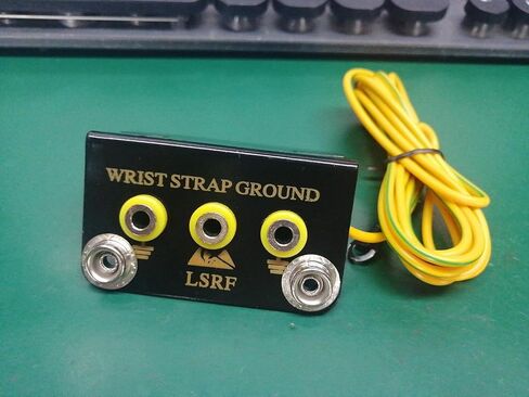 Anti Static Socket Ground Connector, ESD Wrist Strap Grounding Terminal with Banana Plugs, Black PVC, 1.5m Cable, L Shaped Ring Design for Electronics Workstation in Saudi Arabia