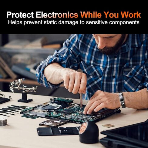 سوار ESD للاستخدام اليومي، حزام مريح من النايلون وسبائك الزنك للمكتب والمنزل وحماية الإلكترونيات in Kuwait