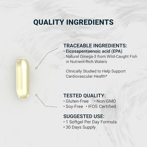 Naturalis Triple Strength UltraEPA™ EPA 1000mg | Pharmaceutical Grade High Purity 99% Omega-3 with 96.5% EPA Burpless Fish Oil | IFOS Certified, Sustainably Sourced, Non-GMO | 30 Softgels in Saudi Arabia