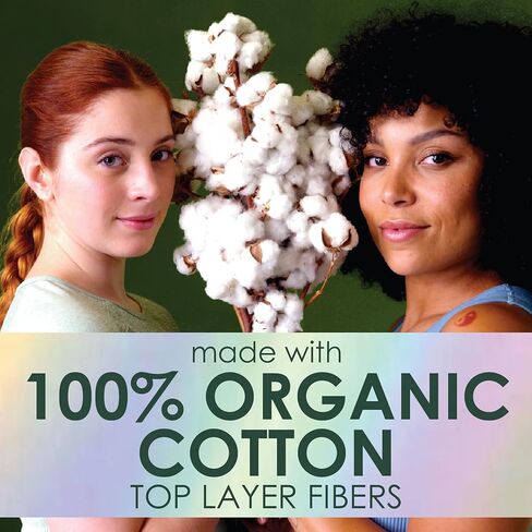 L. Ultra Thin Pads for Women, Organic Cotton Top Layer, Super + Extra Long Overnight Duo Pack Absorbency, Menstrual Pads with Wings, 32 Count in Kuwait