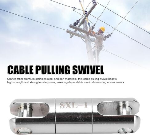 ITEFDTUTNE 1 Ton Cable Pulling, Stainless Steel Iron Wire Bearing Breakaway Tool with Replaceable Dowel Pin, for Connecting Grips Pull Ropes with Pulleys Tensioners in Kuwait